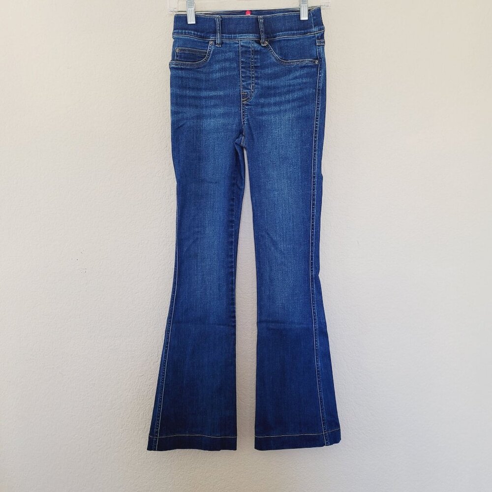 Spanx Womens Pull on Flare Jean Denim Legging Size Xsmall High Rise Dark